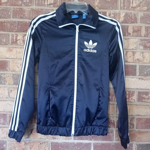 adidas Jackets Coats Adidas Originals Europa Satin Track Jacket Navy Xs Poshmark
